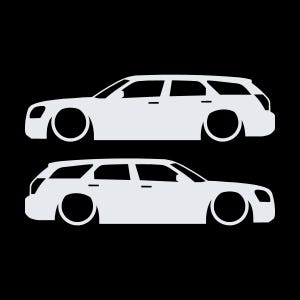 Set med 2 sänkta silhuettdekaler för Dodge Magnum Vit