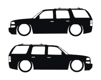 Set Of 2 SUV Silhouette Decal Stickers For Chevrolet Tahoe 2nd Gen 2000-06