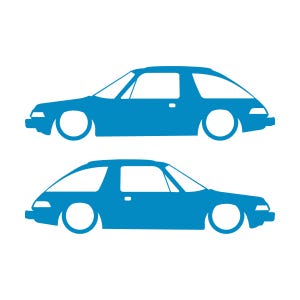Juego de 2 pegatinas decorativas con silueta de coche rebajado para AMC Pacer Classic Light Blue