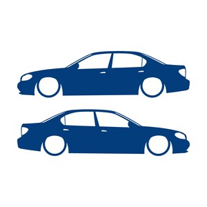 Set Of 2 Lowered Car Silhouette Decal Stickers For Nissan Cefiro A33 1998-2004 Blue
