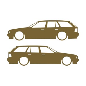 Set med 2 silhuettdekaler för BMW E34 5-serie Touring Guld