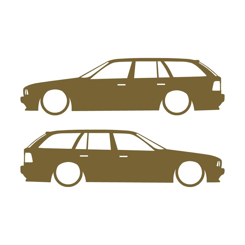 Set med 2 silhuettdekaler för BMW E34 5-serie Touring Guld