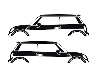 Set Of 2 Car Silhouette Decal Stickers For Mini Cooper S R56 - Mk2 - 2nd Gen