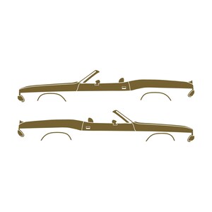 Set Of 2 Car Silhouette Decal Stickers For Dodge Challenger Classic Convertible Gold