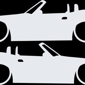 Set Of 2 Lowered Car Silhouette Decal Stickers For Honda S2000 White