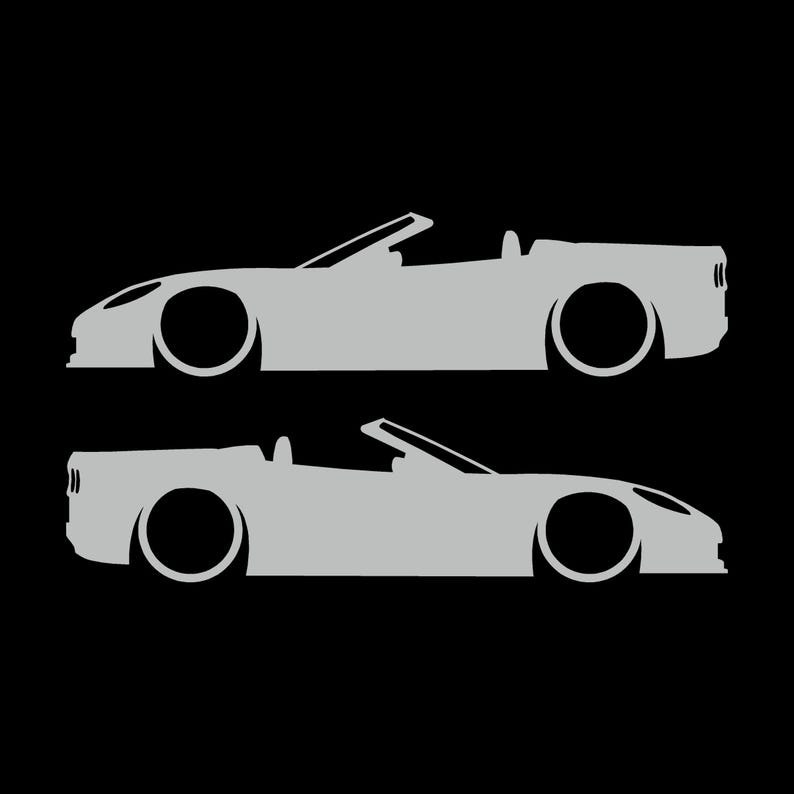 Set van 2 autosilhouet-stickers voor Chevrolet Corvette C6 Convertible Light Grey