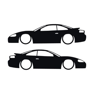 Set Of 2 Car Silhouette Decal Stickers For Dodge Stealth RT Turbo Black