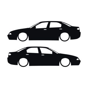 Set mit 2 Aufklebern für tiefergelegte Alfa Romeo 166 Schwarz