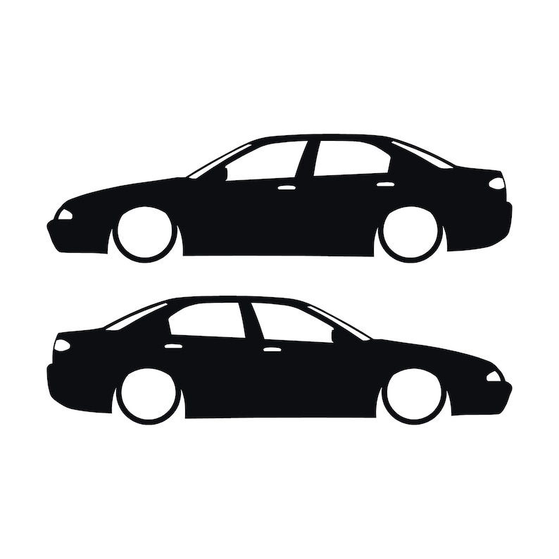 Set mit 2 Aufklebern für tiefergelegte Alfa Romeo 166 Schwarz