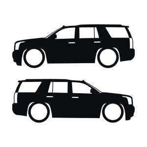 Set med 2 sänkta silhuettdekaler för GMC Yukon 4:e generationens SLT 2015-20 Svart
