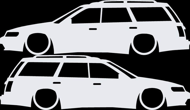 Set mit 2 Aufklebern für tiefergelegte Fahrzeuge für Subaru Legacy 1st Gen Wagon Bild 4