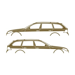 Set Of 2 Car Silhouette Decal Stickers For BMW E61 5-series Touring Gold