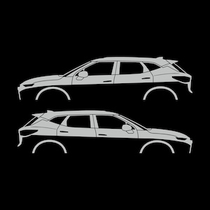 Set Of 2 SUV Silhouette Decal Stickers For 2019- Chevrolet Blazer Light Grey