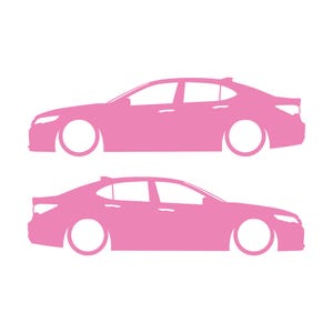 Set mit 2 Aufklebern für tiefergelegte Fahrzeuge für Acura TLX 2015-17 UB1 Limousine Soft Pink