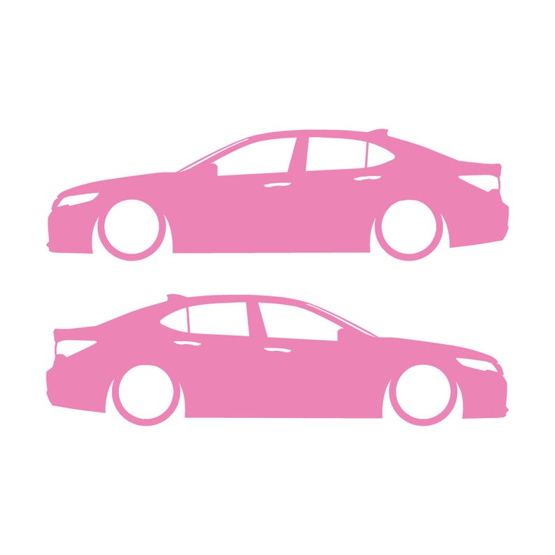 Set mit 2 Aufklebern für tiefergelegte Fahrzeuge für Acura TLX 2015-17 UB1 Limousine Soft Pink