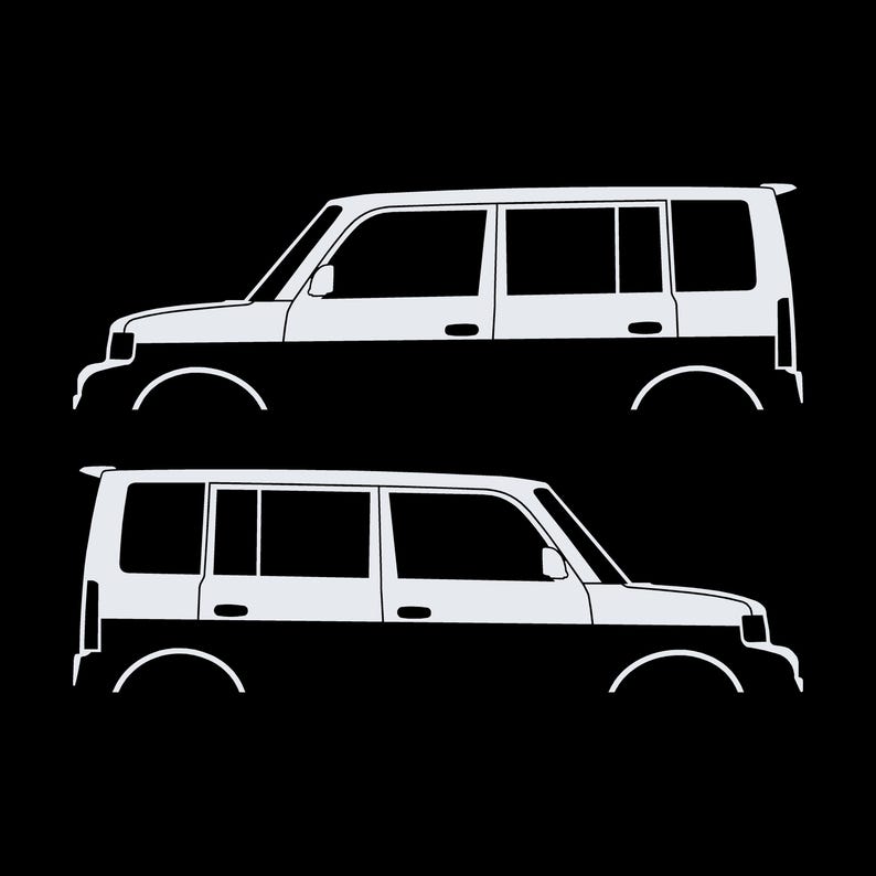 Set Of 2 Lowered Car Silhouette Decal Stickers For Scion Xb 1st Gen image 3