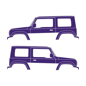 Set Of 2 Car Silhouette Decal Stickers For Suzuki Jimny 4th Gen 2018- Purple