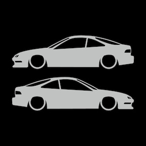 Set mit 2 Aufklebern für tiefergelegte Fahrzeuge für Acura Integra DC2 Coupé der 3. Generation Light Grey