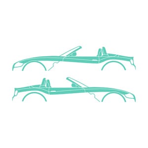 Set Of 2 Car Silhouette Decal Stickers For BMW Z4 E85 Roadster Mint