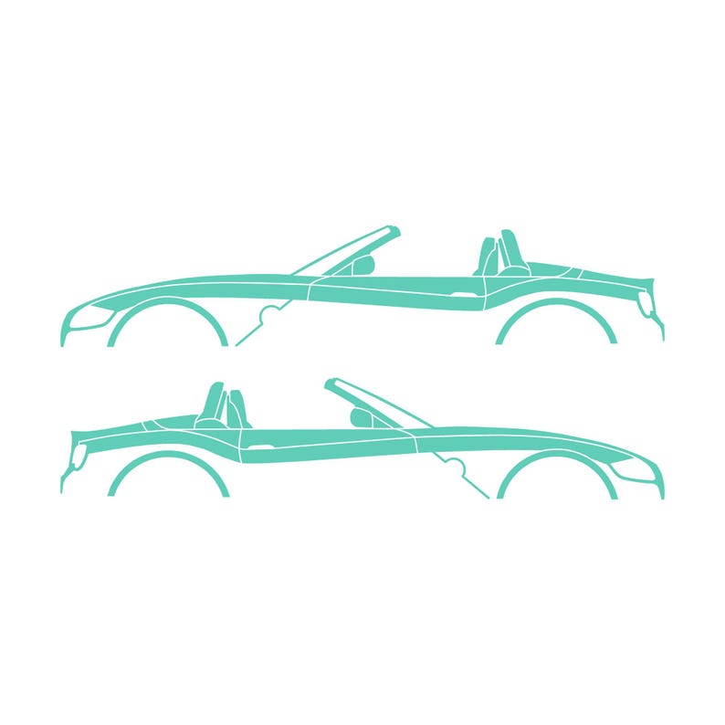 Set Of 2 Car Silhouette Decal Stickers For BMW Z4 E85 Roadster Mint