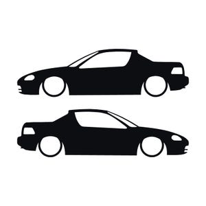 Set Of 2 Lowered Car Silhouette Decal Stickers For Honda Del Sol 1992-98 VTi Black