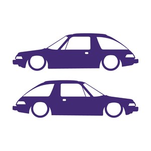Juego de 2 pegatinas decorativas con silueta de coche rebajado para AMC Pacer Classic Morado