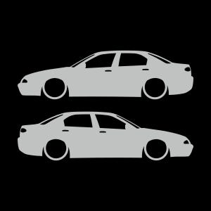 Set mit 2 Aufklebern für tiefergelegte Alfa Romeo 166 Light Grey