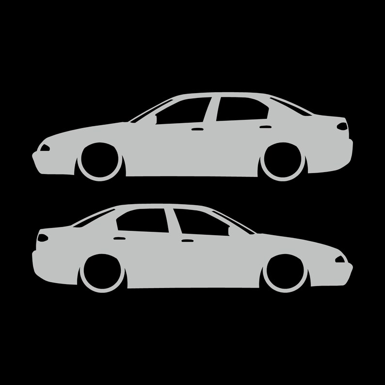 Set mit 2 Aufklebern für tiefergelegte Alfa Romeo 166 Light Grey