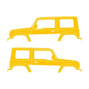 Set Of 2 Car Silhouette Decal Stickers For Suzuki Jimny 4th Gen 2018- Yellow