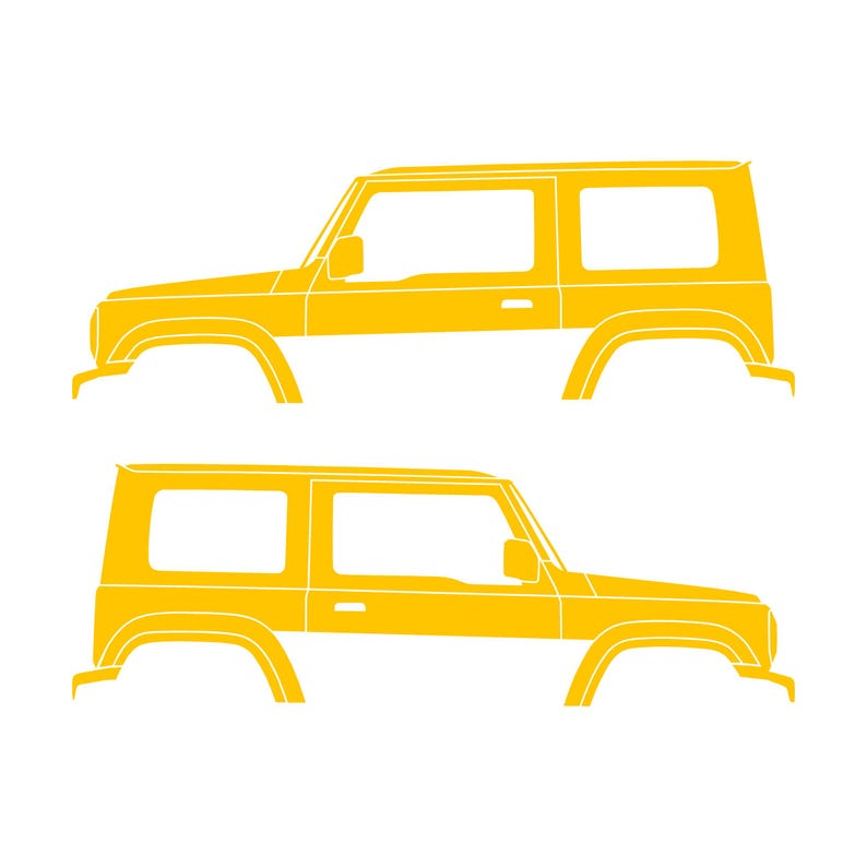 Set Of 2 Car Silhouette Decal Stickers For Suzuki Jimny 4th Gen 2018- Yellow