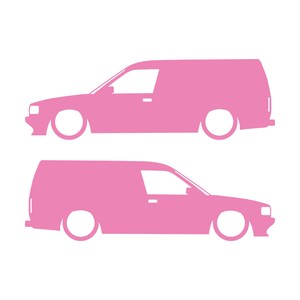 Juego de 2 pegatinas decorativas con silueta de furgoneta rebajada para Rover Maestro Soft Pink