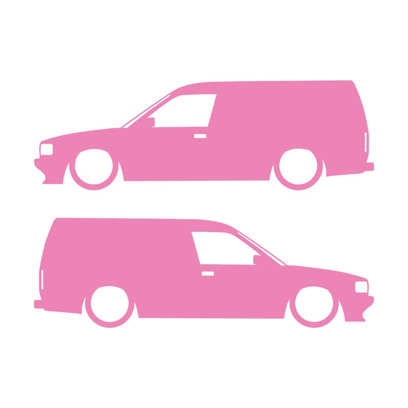 Juego de 2 pegatinas decorativas con silueta de furgoneta rebajada para Rover Maestro Soft Pink