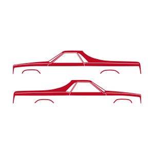 Set Of 2 Car Silhouette Decal Stickers For Chevrolet El Camino 1978-82 5TH Gen Red