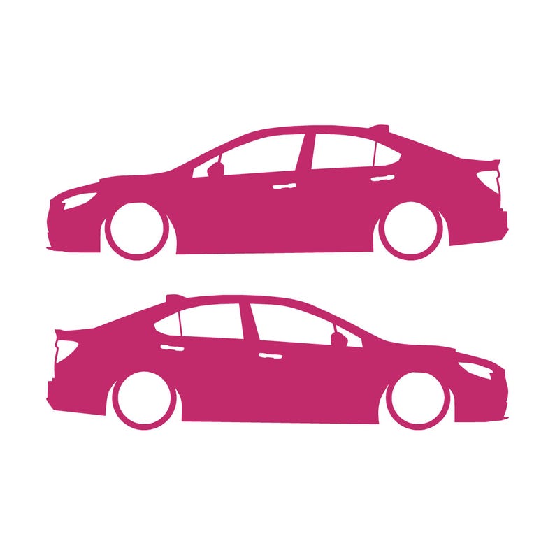 Juego de 2 pegatinas con silueta de coche rebajado para Subaru WRX VB 2022 Rosa