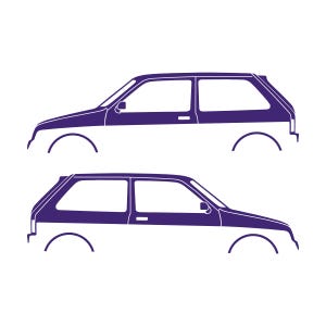 Set Of 2 Car Silhouette Decal Stickers For MG Metro Purple