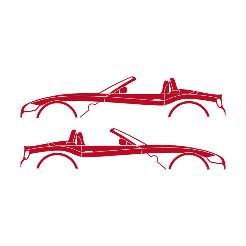 Set Of 2 Car Silhouette Decal Stickers For BMW Z4 E85 Roadster Red
