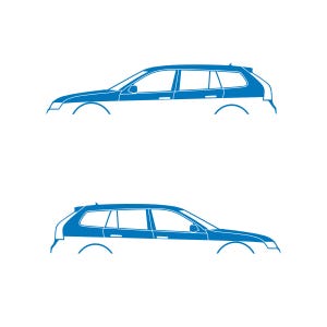 Juego de 2 pegatinas con silueta de coche para Saab 9-3 Early Spec 2nd Gen Sports Tourer Wagon Sky Blue