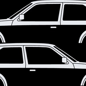 Set Of 2 Car Silhouette Decal Stickers For Opel Kadett D GTE 3-Door Hatchback White