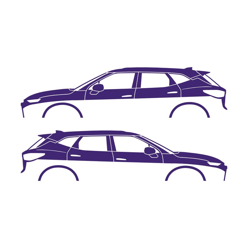 Set Of 2 SUV Silhouette Decal Stickers For 2019- Chevrolet Blazer Purple