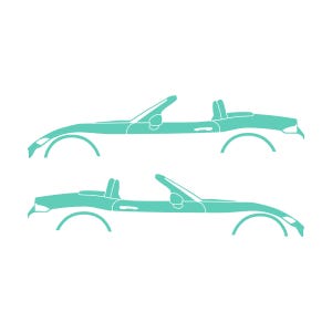 Set Of 2 Lowered Car Silhouette Decal Stickers For Mazda Miata MX5 ND Mint