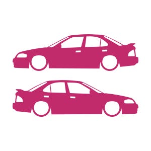 Juego de 2 pegatinas con silueta de coche para Nissan Sentra SE-R B15 Rosa