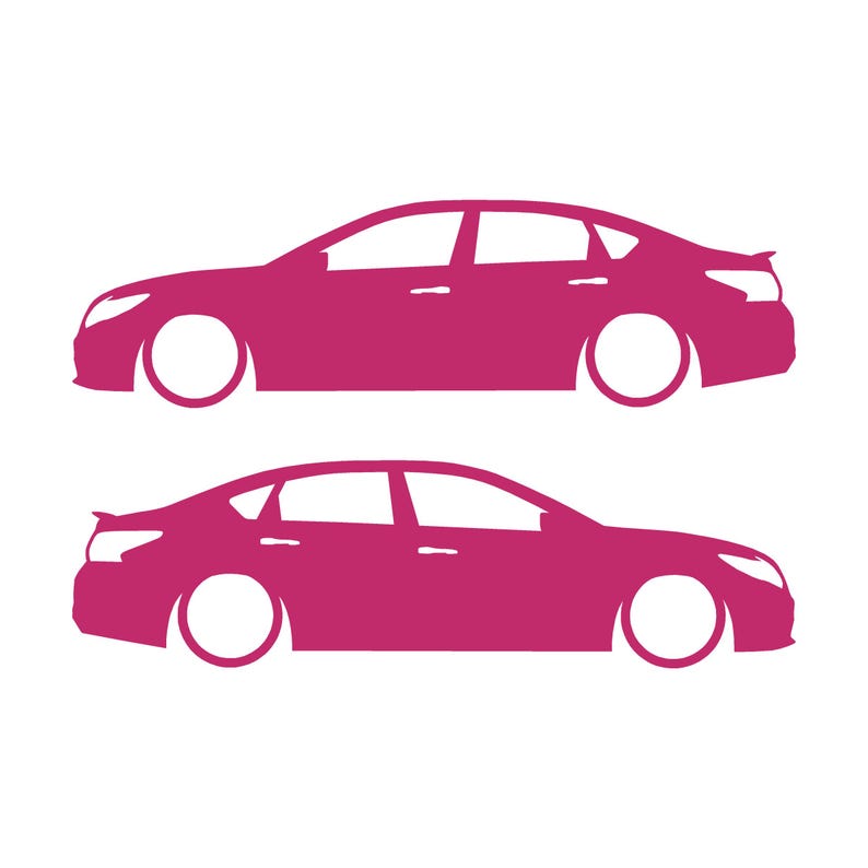 Set Of 2 Car Silhouette Decal Stickers For Nissan Altima 5th Gen Facelift 2016-18 Pink