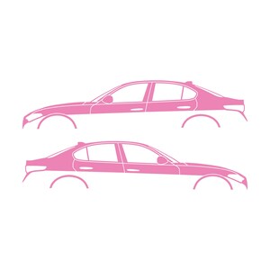 Set Of 2 Lowered Car Silhouette Decal Stickers For Alfa Romeo Giulia 952 2016 Soft Pink