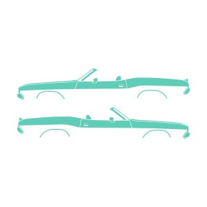 Set Of 2 Car Silhouette Decal Stickers For Dodge Challenger Classic Convertible Mint
