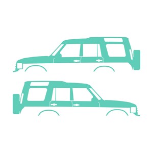 Set mit 2 Auto-Silhouette-Aufklebern für Land Rover Discovery Classic S2 Mint