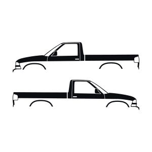 Set Of 2 Car Silhouette Decal Stickers For Chevrolet Avalanche 2nd Gen Black