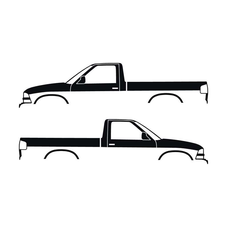 Set Of 2 Car Silhouette Decal Stickers For Chevrolet Avalanche 2nd Gen Black