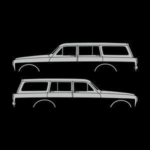 Juego de 2 pegatinas con silueta de coche para Volvo Amazon 122 Wagon Light Grey