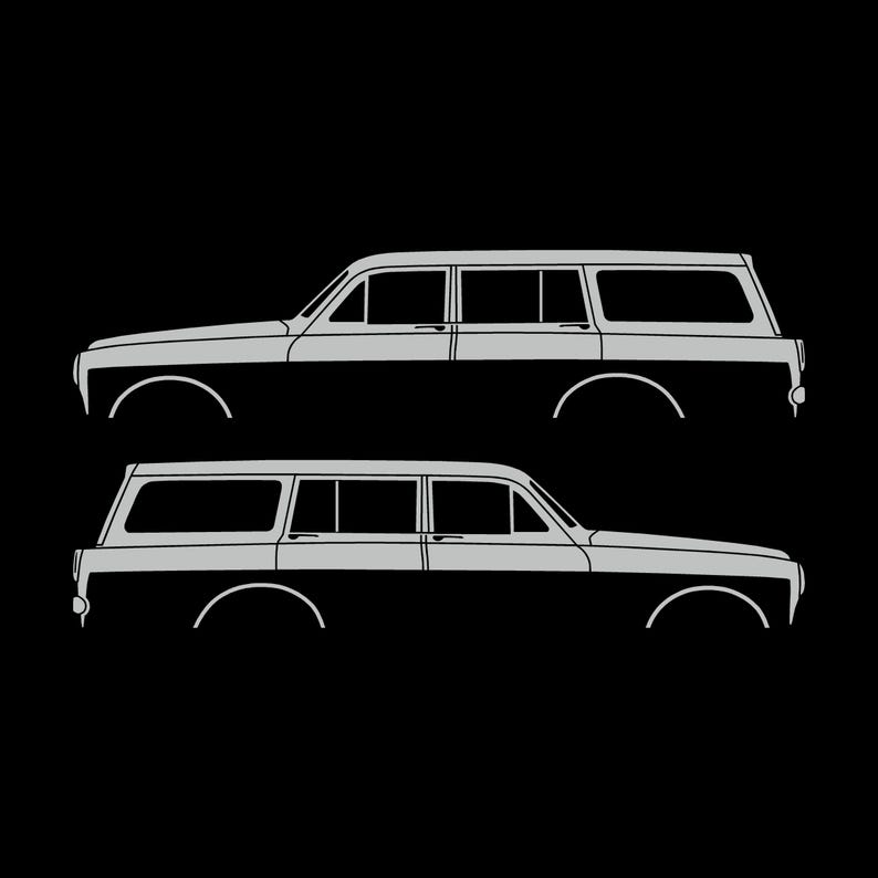Juego de 2 pegatinas con silueta de coche para Volvo Amazon 122 Wagon Light Grey