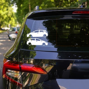 2x Lowered Car Silhouette Decal Stickers for Ford Fiesta 5-DOOR Hatch MK7 2008+